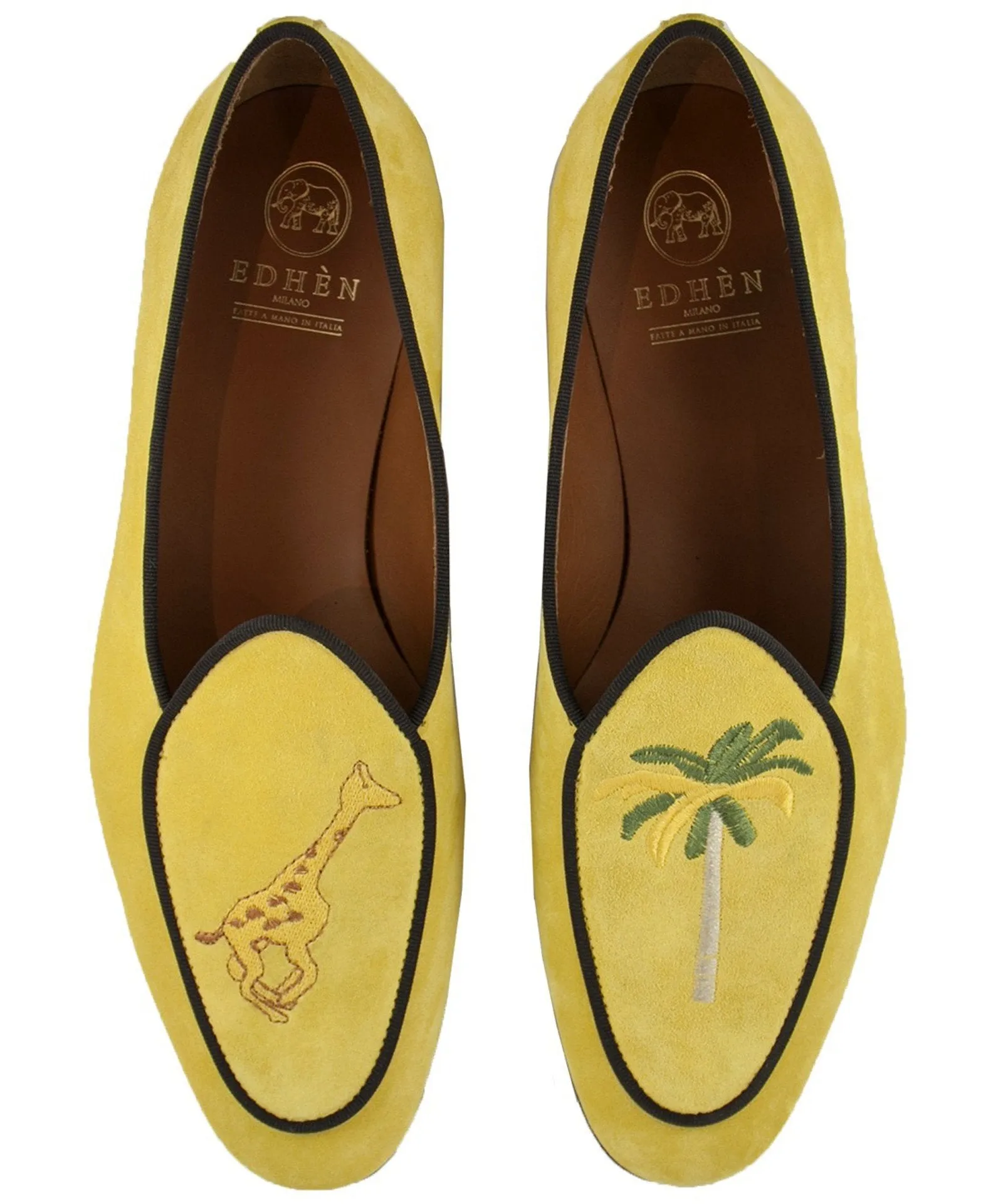 KENSINGTON EMBROIDERED LOAFERS IN YELLOW