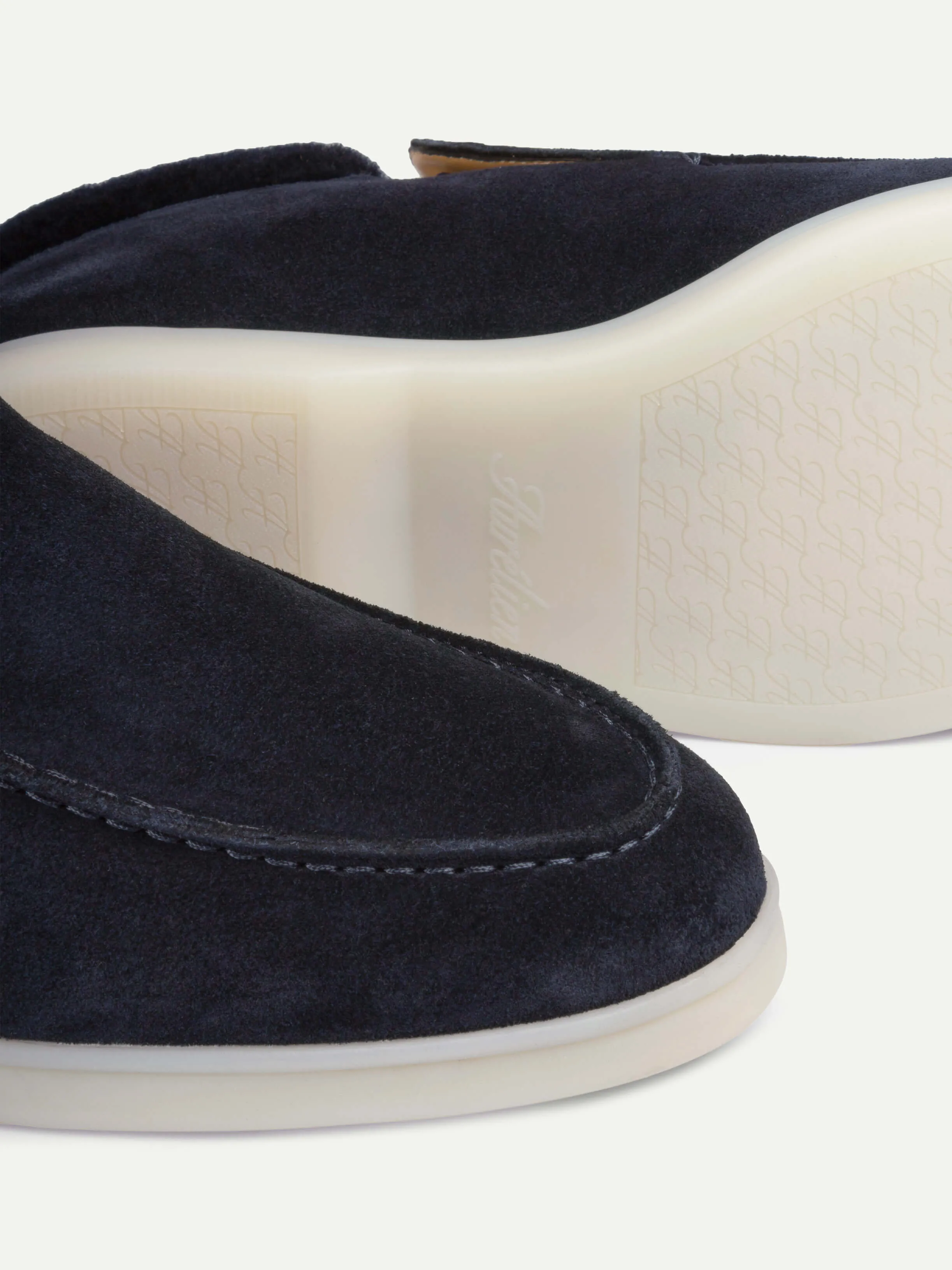 Lady Dark Blue City Loafer Fur