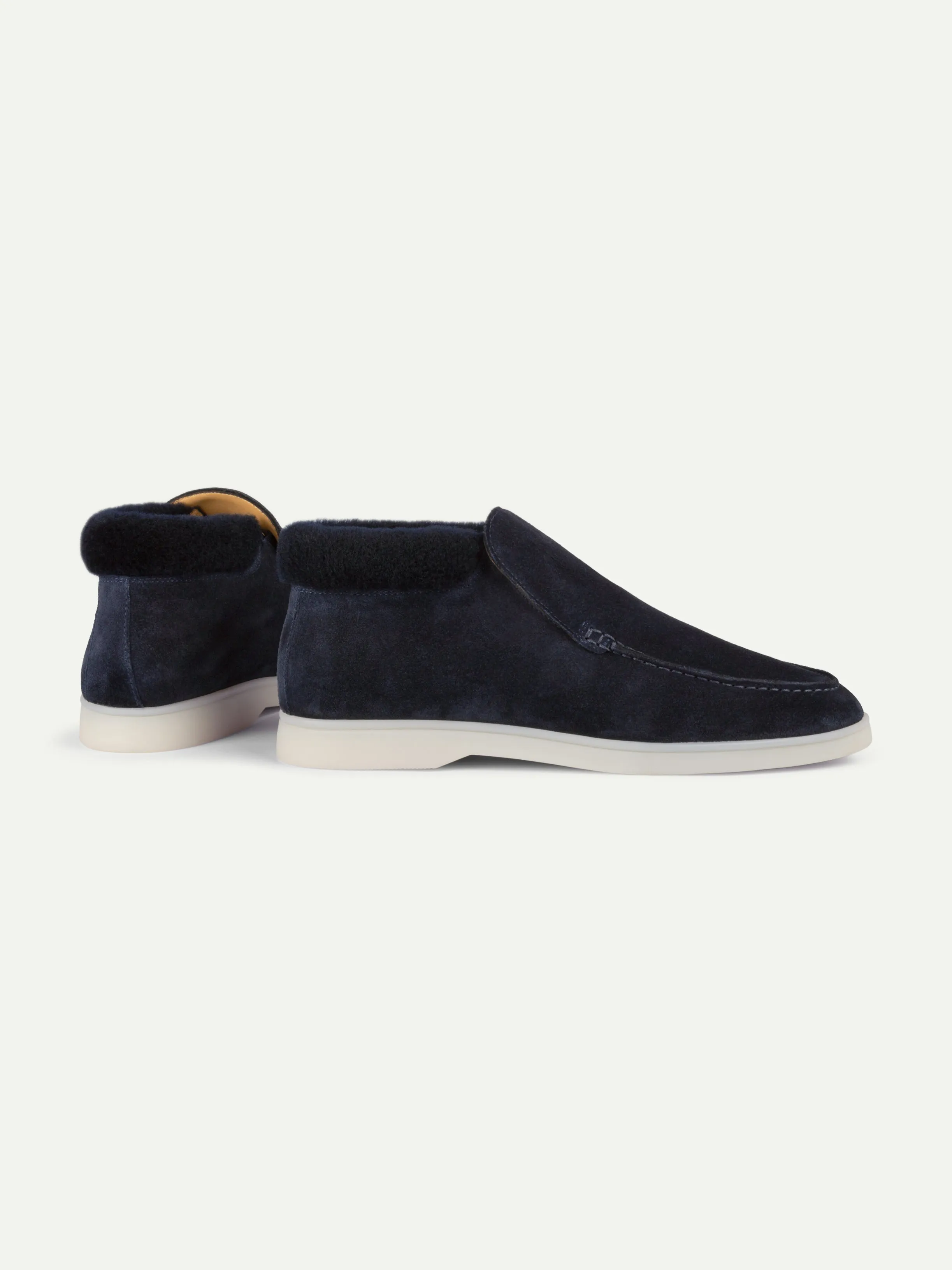 Lady Dark Blue City Loafer Fur