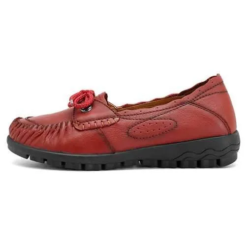 Laec Up Genuien Leather Women Loafers