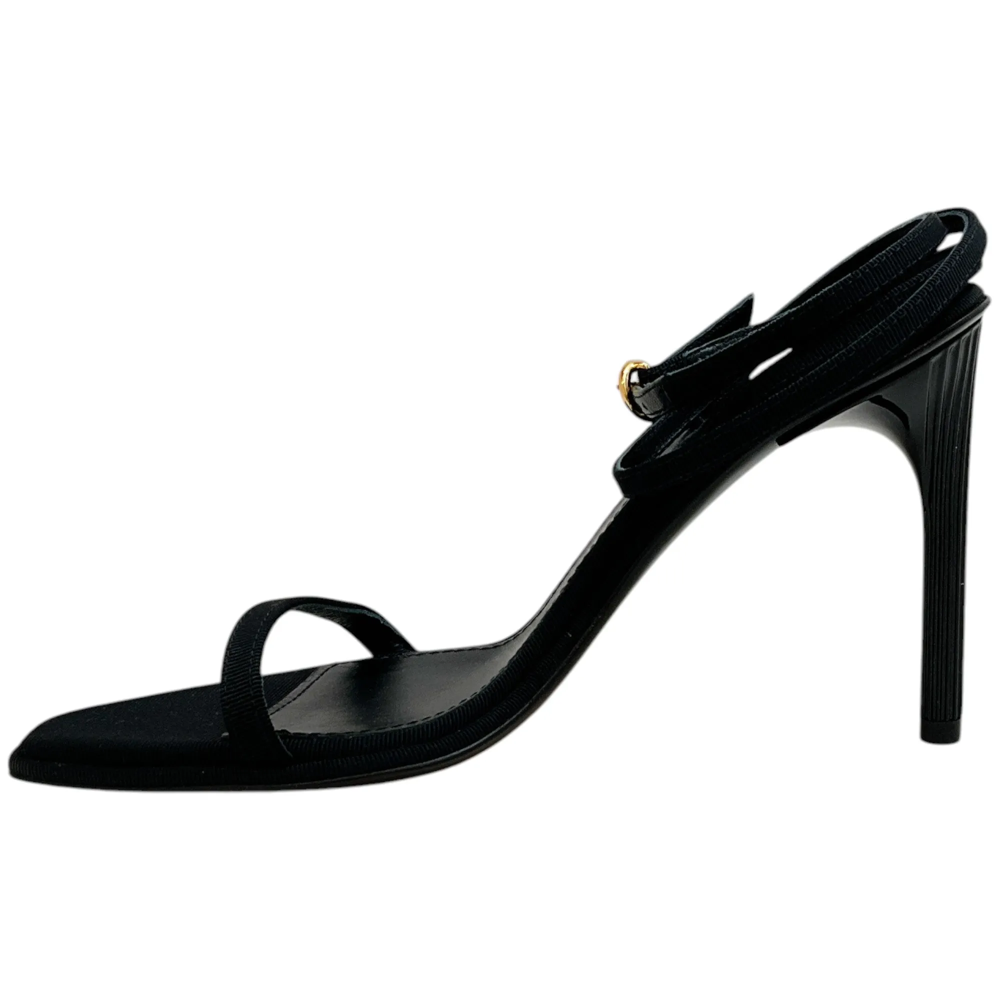 Lanvin Black Grosgrain Elegant Femme Sandals