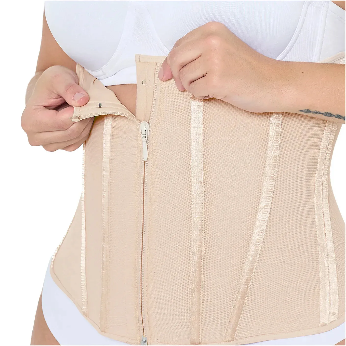 MARIAE CXF000V Waist Cincher Shapewear Faja Colombiana Waist Shaper with front Zipper & Inner Hooks