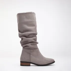 Maribel - Gray Suede Slouchy Boots