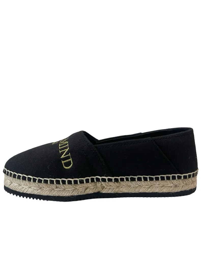 Mastermind World X Suicoke Black Canvas Espadrilles. Size: 7