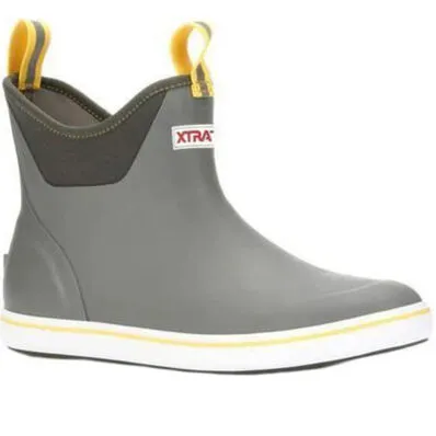 MEN'S 6" ANKLE DECK BOOT - GRAY/YELLOW