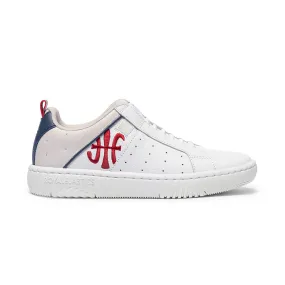 Men's Icon 2.0 White Blue Red Logo Leather Sneakers 06543-015