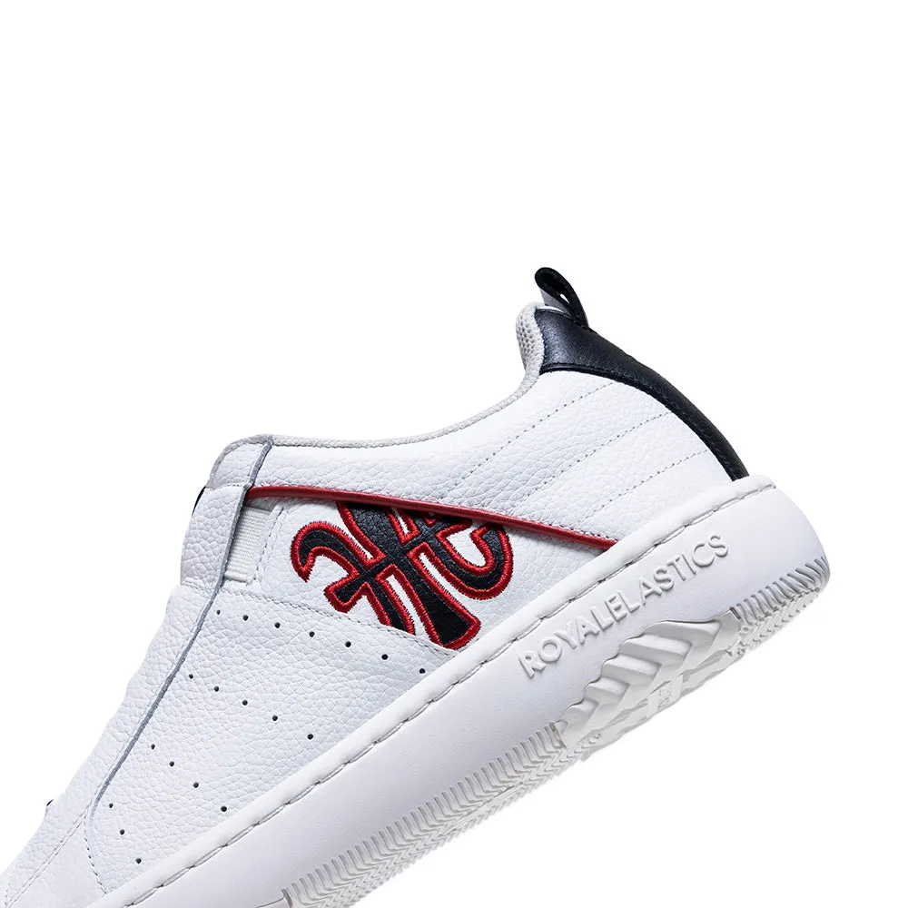 Men's Icon 2.0 White Red Black Logo Leather Sneakers 06531-091