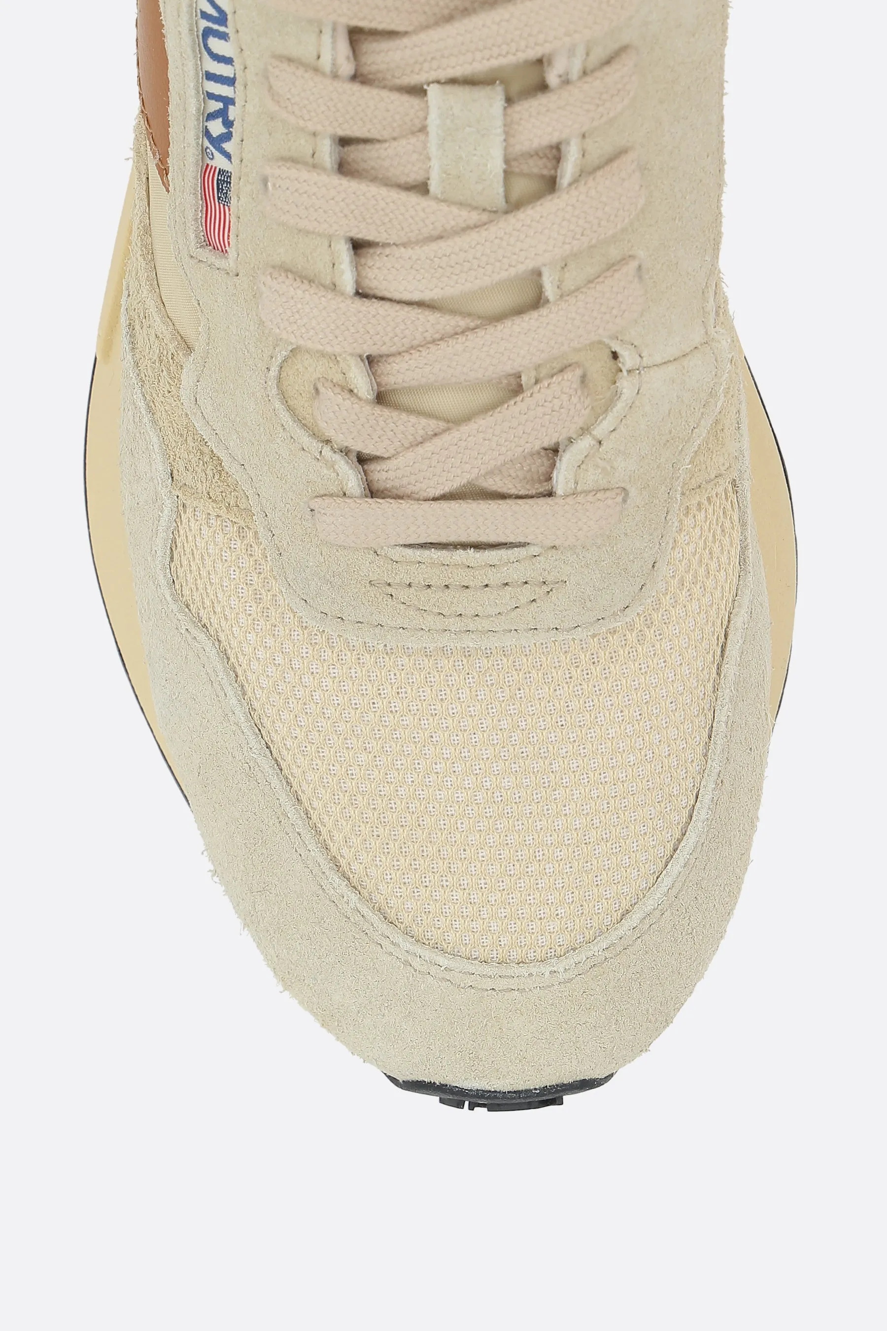 Mesh-Suede Performance Low-Top Sneakers