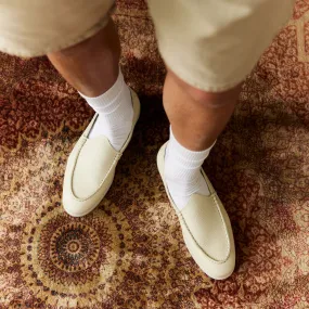 Nagra Loafer | Pearl White Leather