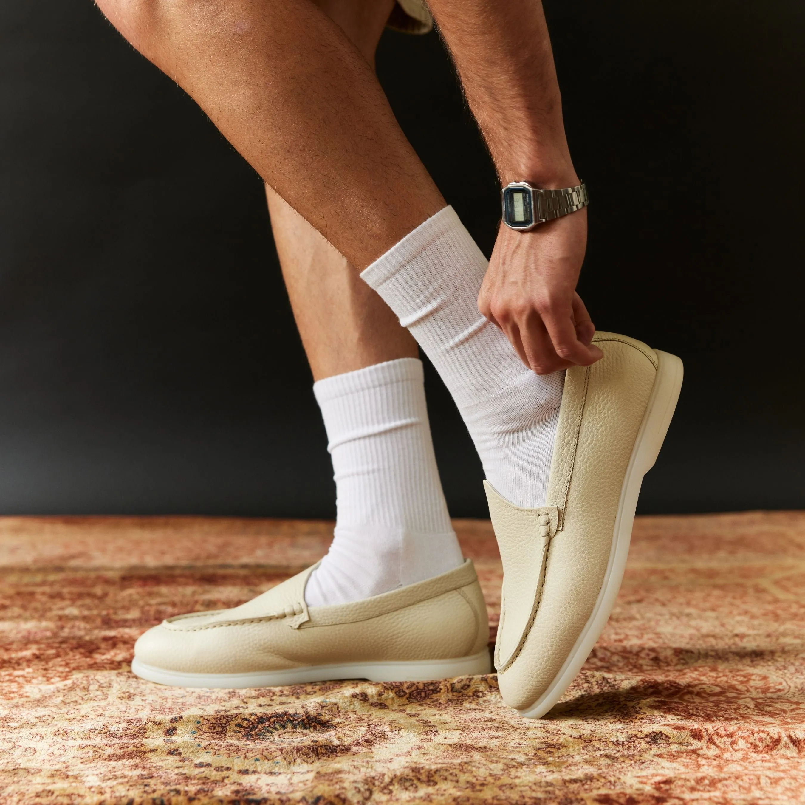 Nagra Loafer | Pearl White Leather