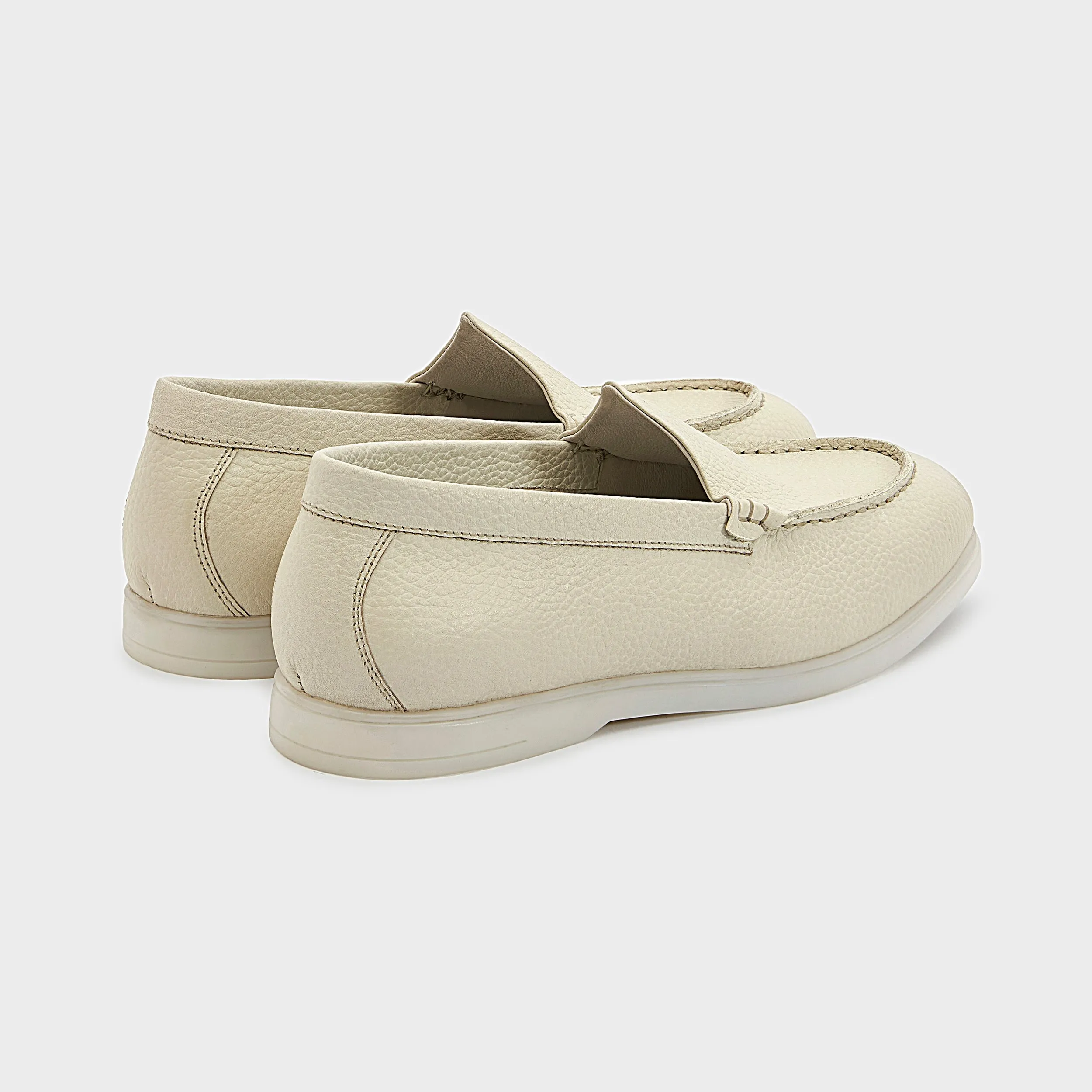 Nagra Loafer | Pearl White Leather