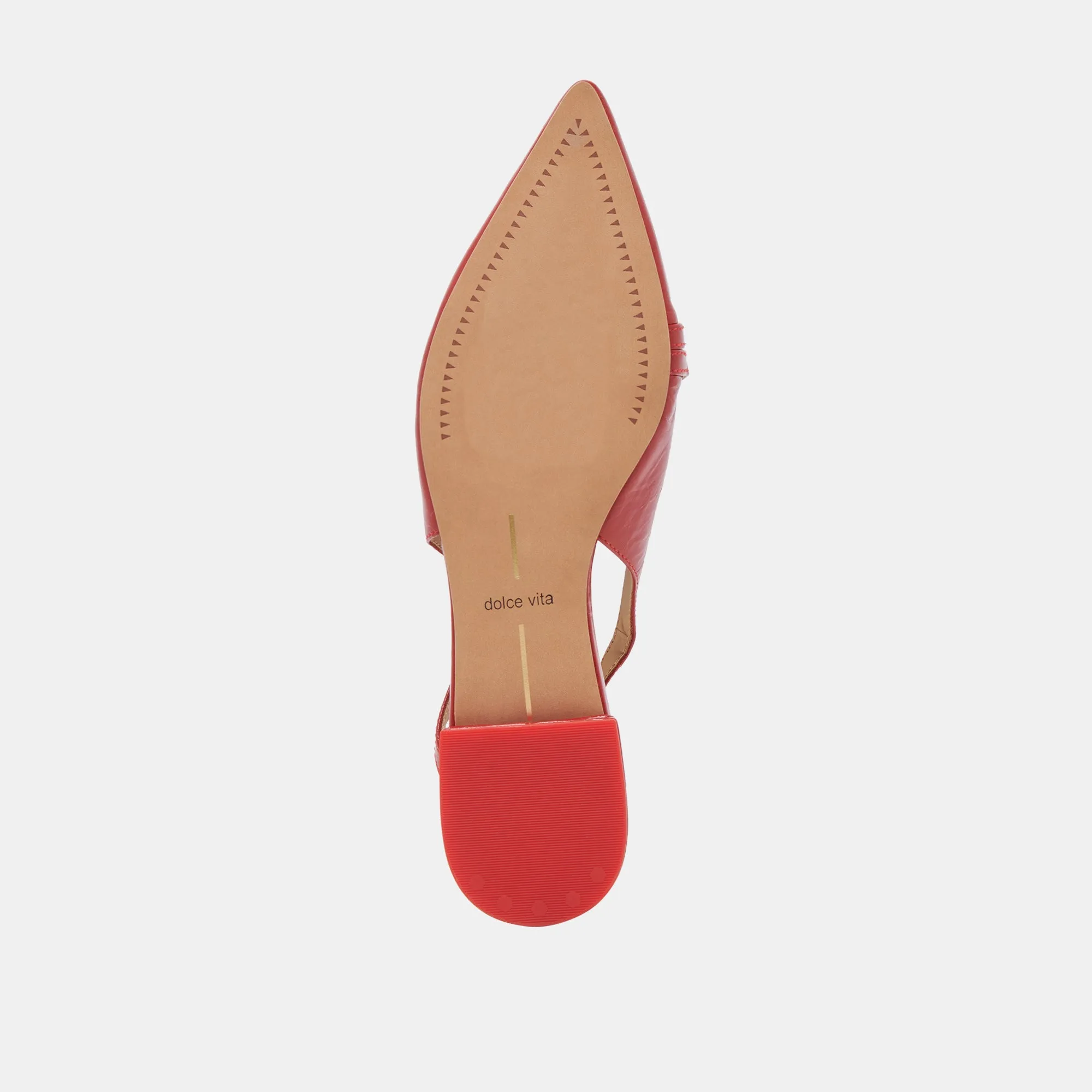 PAMLA WIDE FLATS RED CRINKLE PATENT