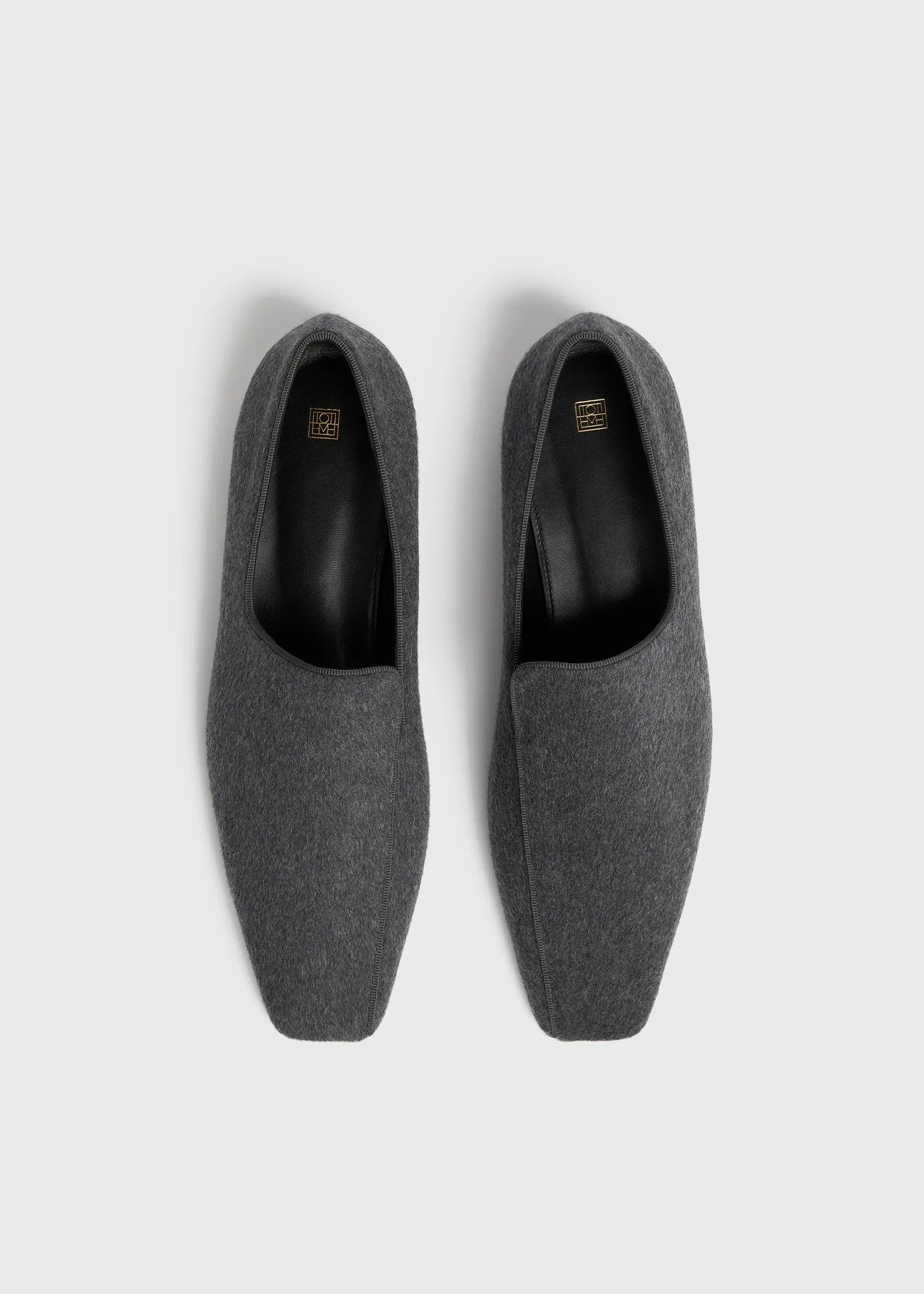 Piped wool loafers grey