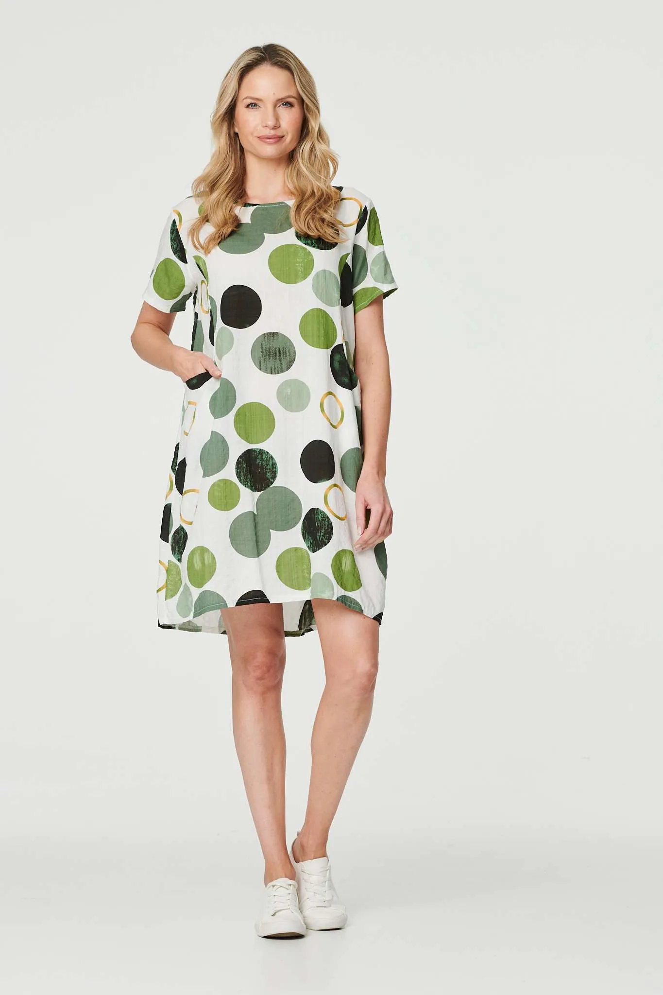 Polka Dot Relaxed Tunic Dress