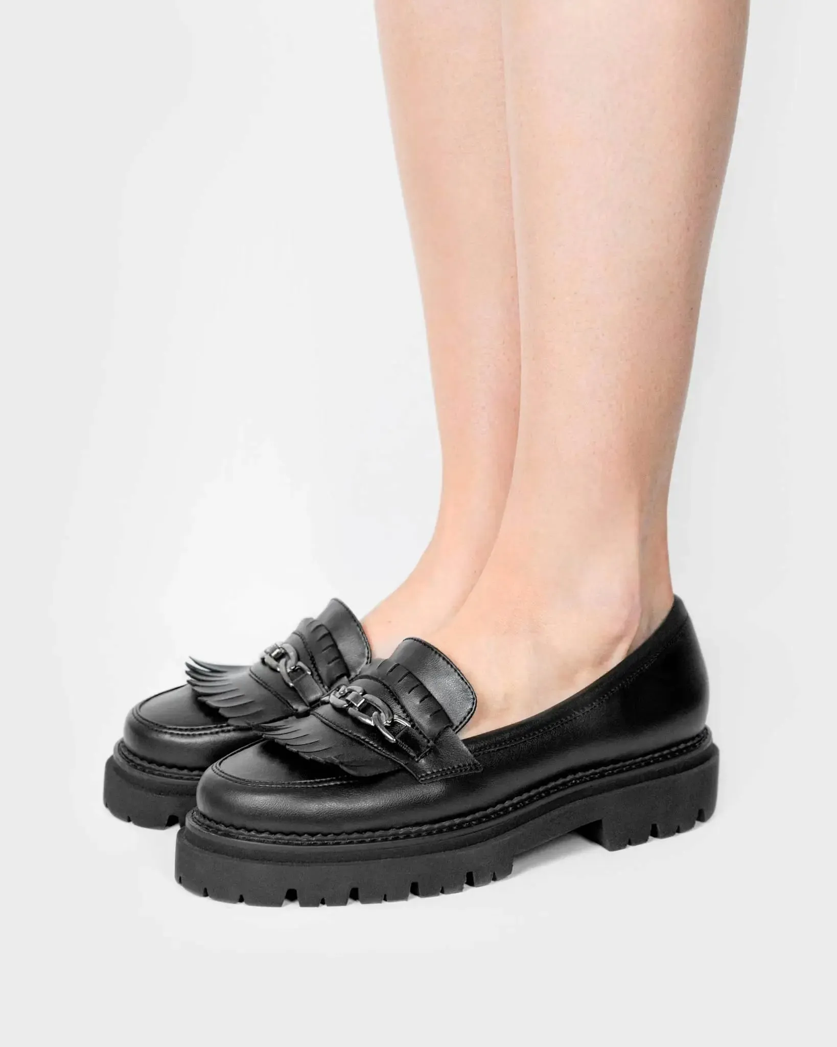 PRE-ORDER Vegan Chunky Black Grape Leather Loafers by Bohema