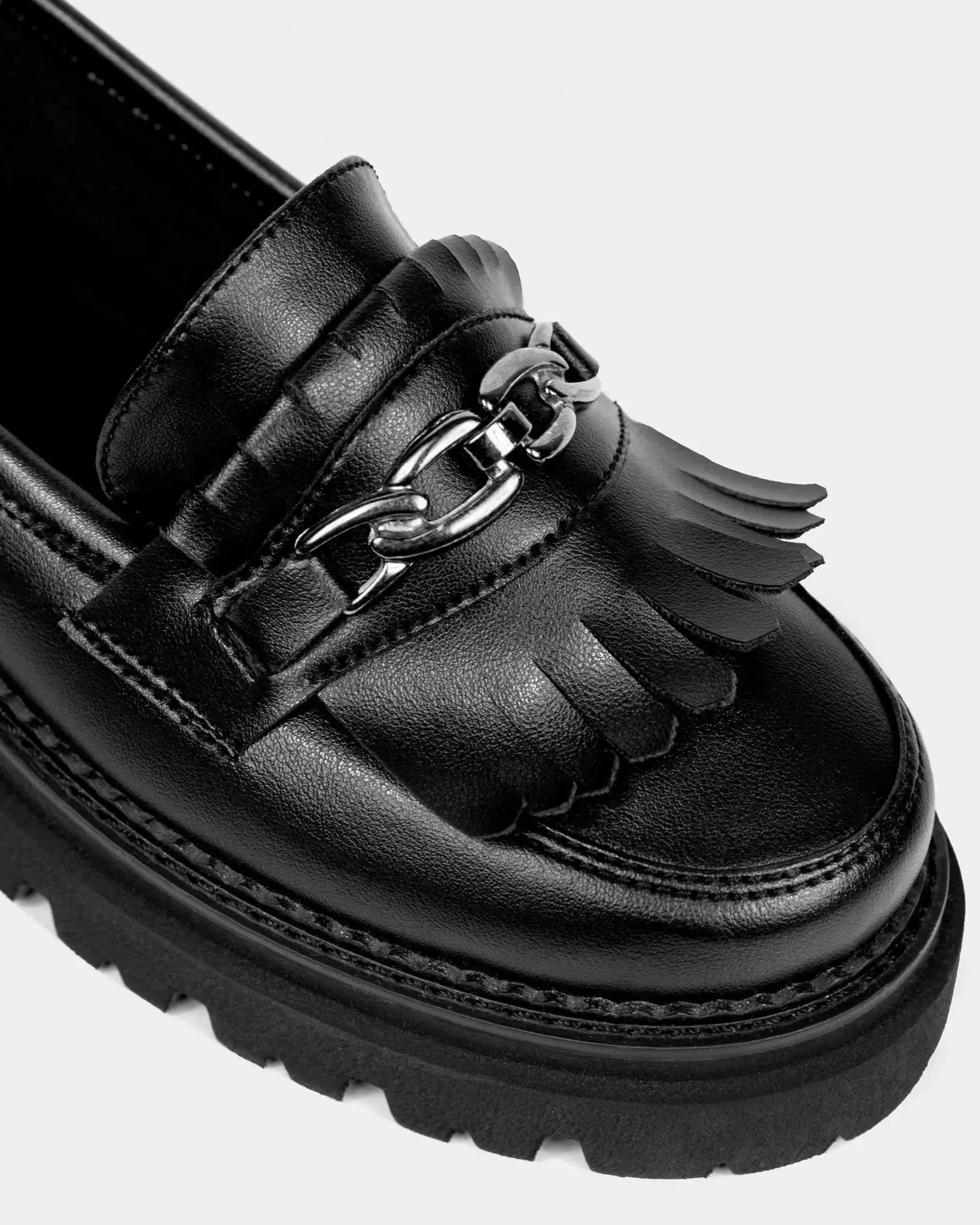 PRE-ORDER Vegan Chunky Black Grape Leather Loafers by Bohema