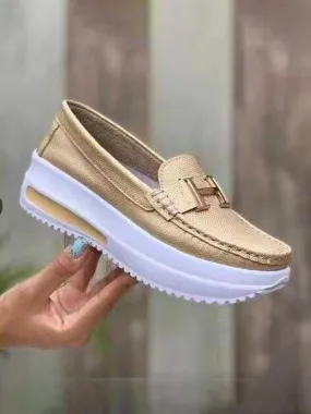 Purpdrank - H Gold Buckle Platform Loafers