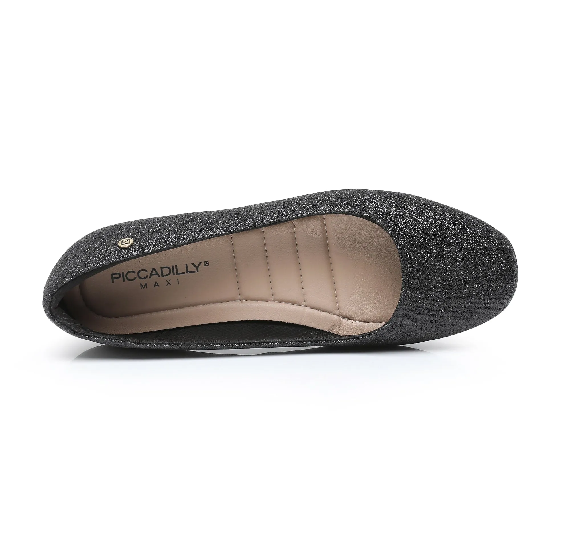 "Sparkle in Black Slip-On Ballerina Flats" (122.005)