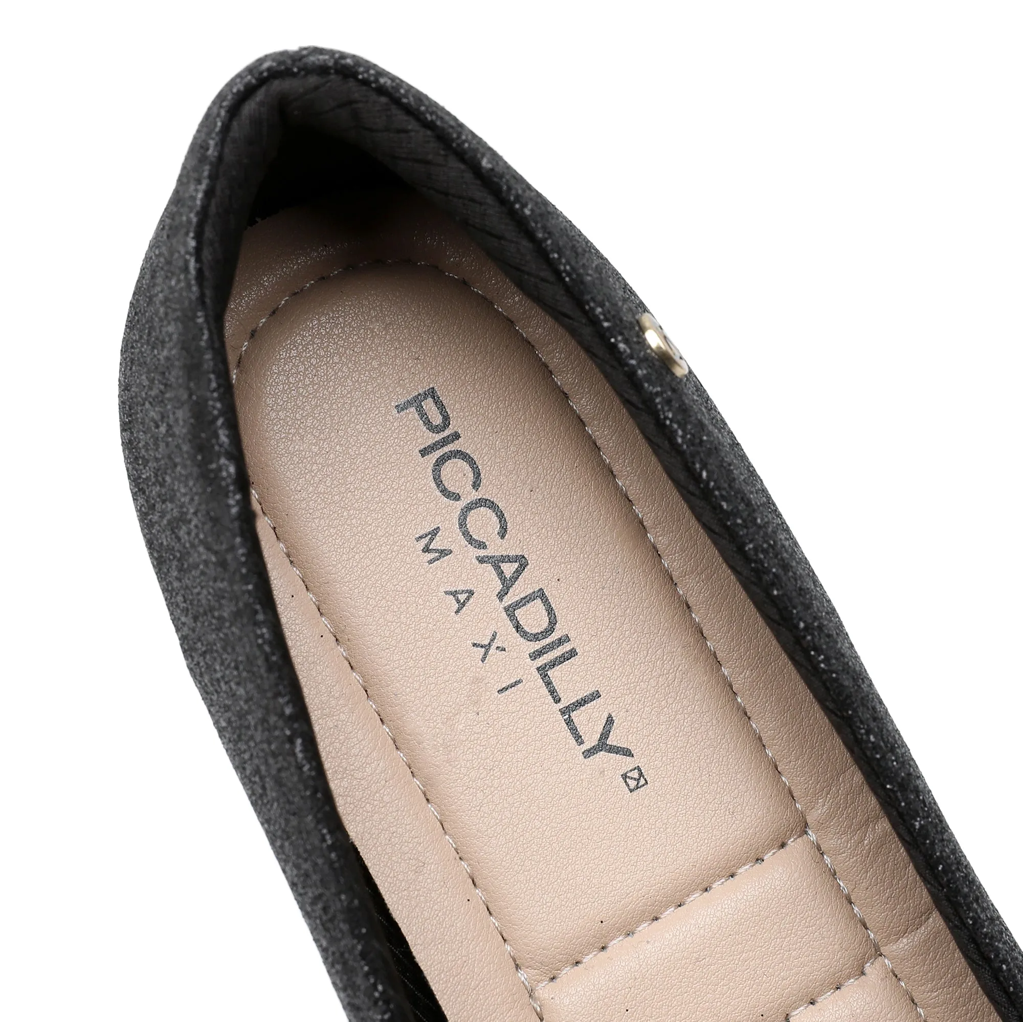 "Sparkle in Black Slip-On Ballerina Flats" (122.005)