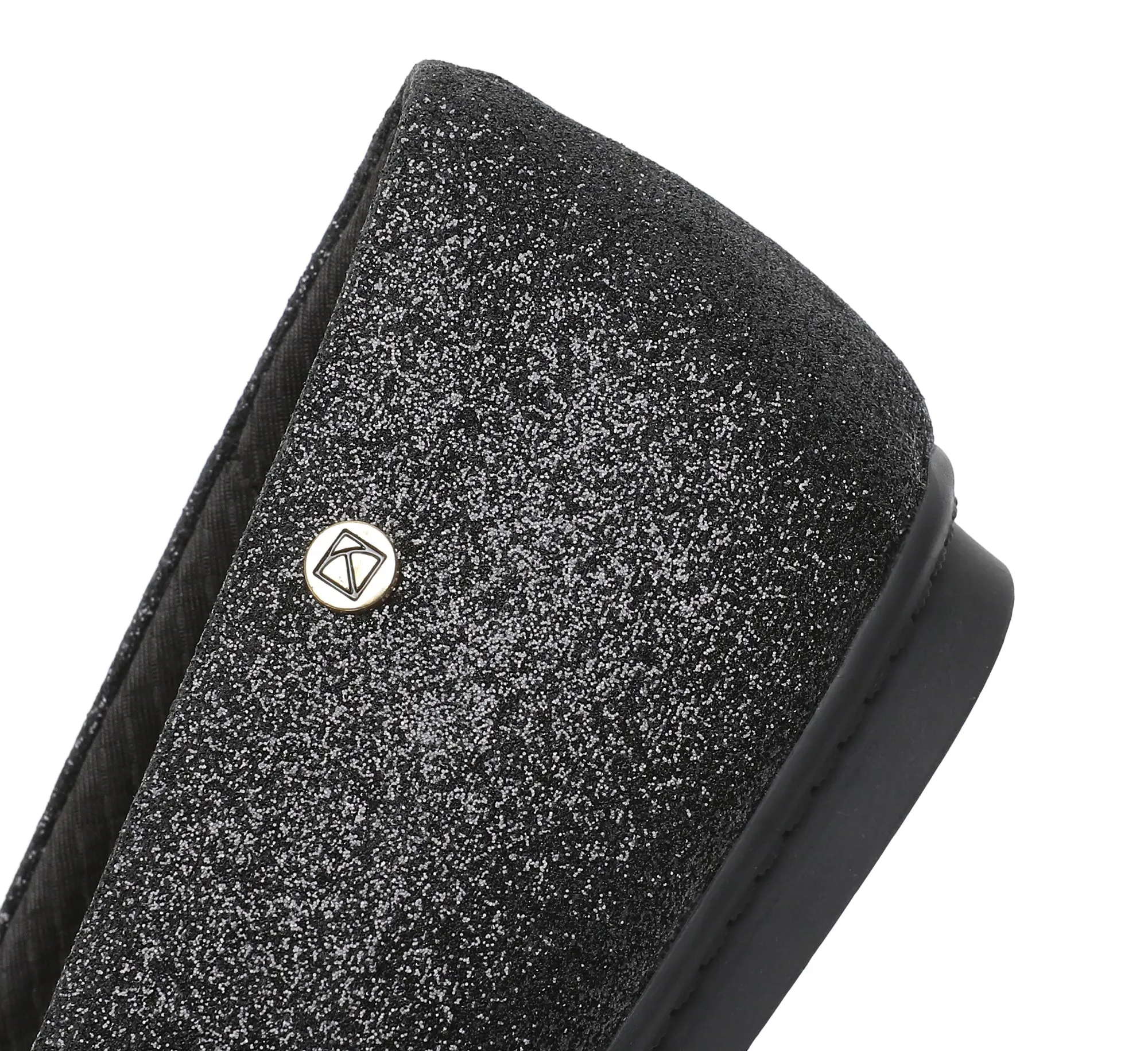 "Sparkle in Black Slip-On Ballerina Flats" (122.005)