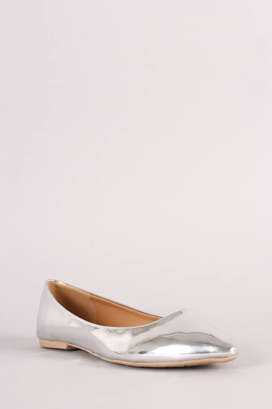 Qupid Pointy Toe Slip On Flat