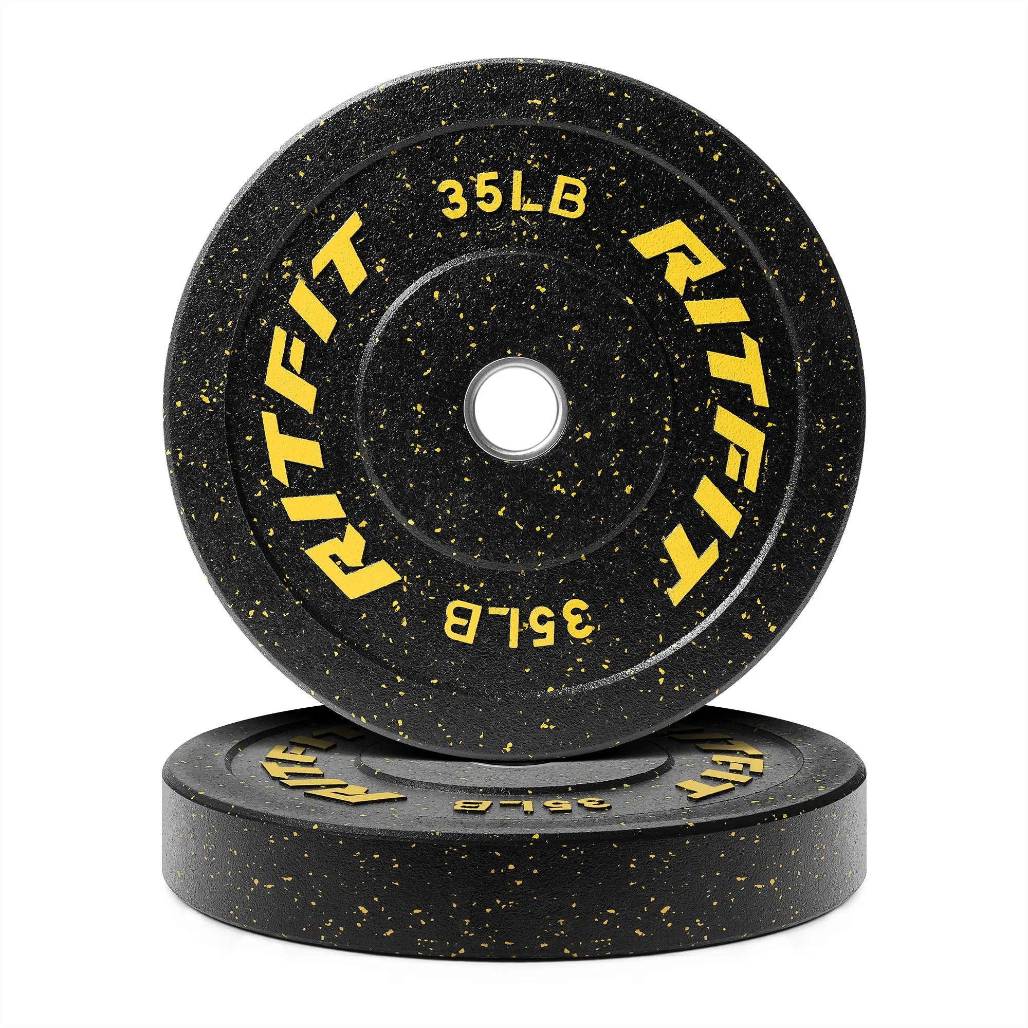 RitFit Fleck Bumper Plates 2-Inch Olympic Rubber Weight Plates