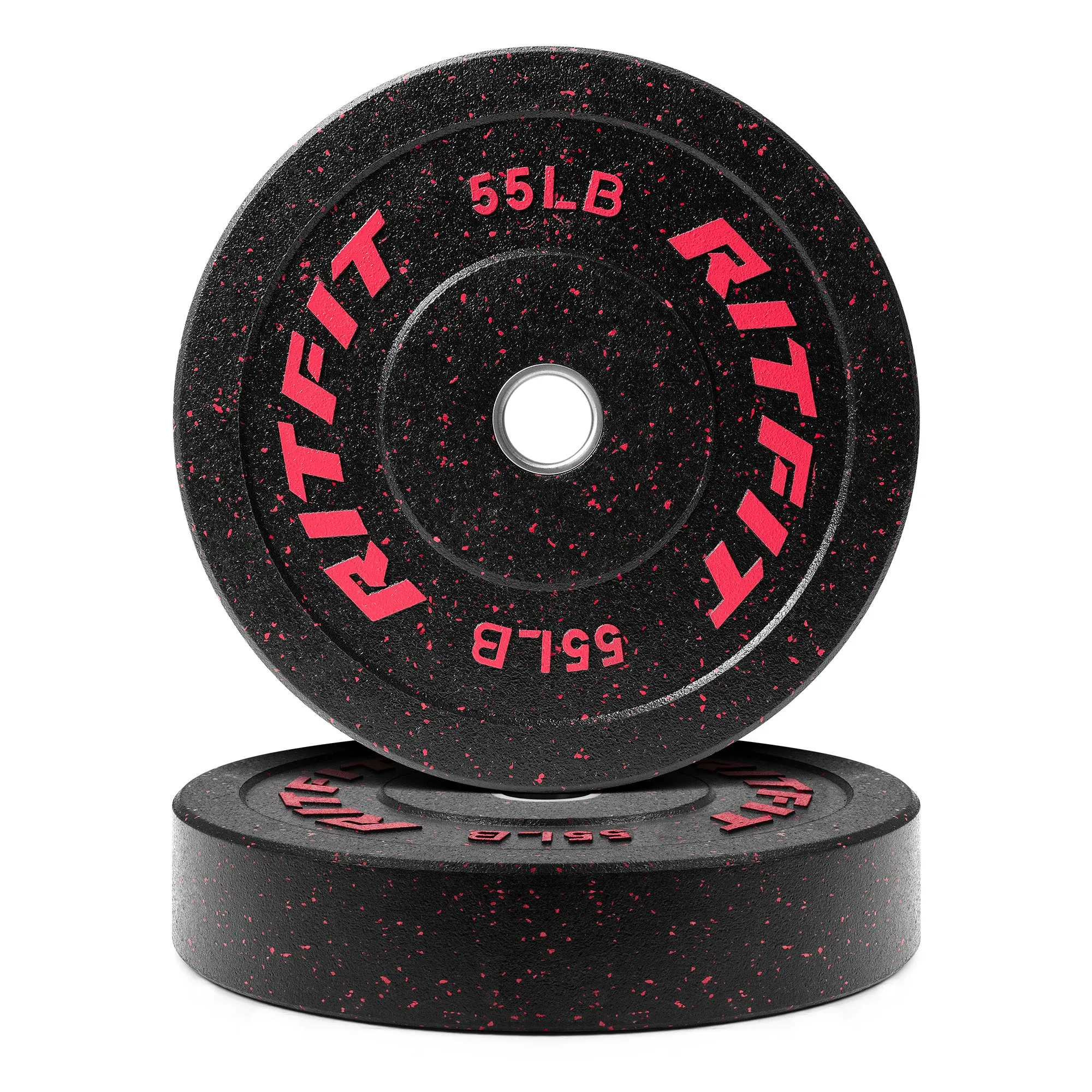 RitFit Fleck Bumper Plates 2-Inch Olympic Rubber Weight Plates