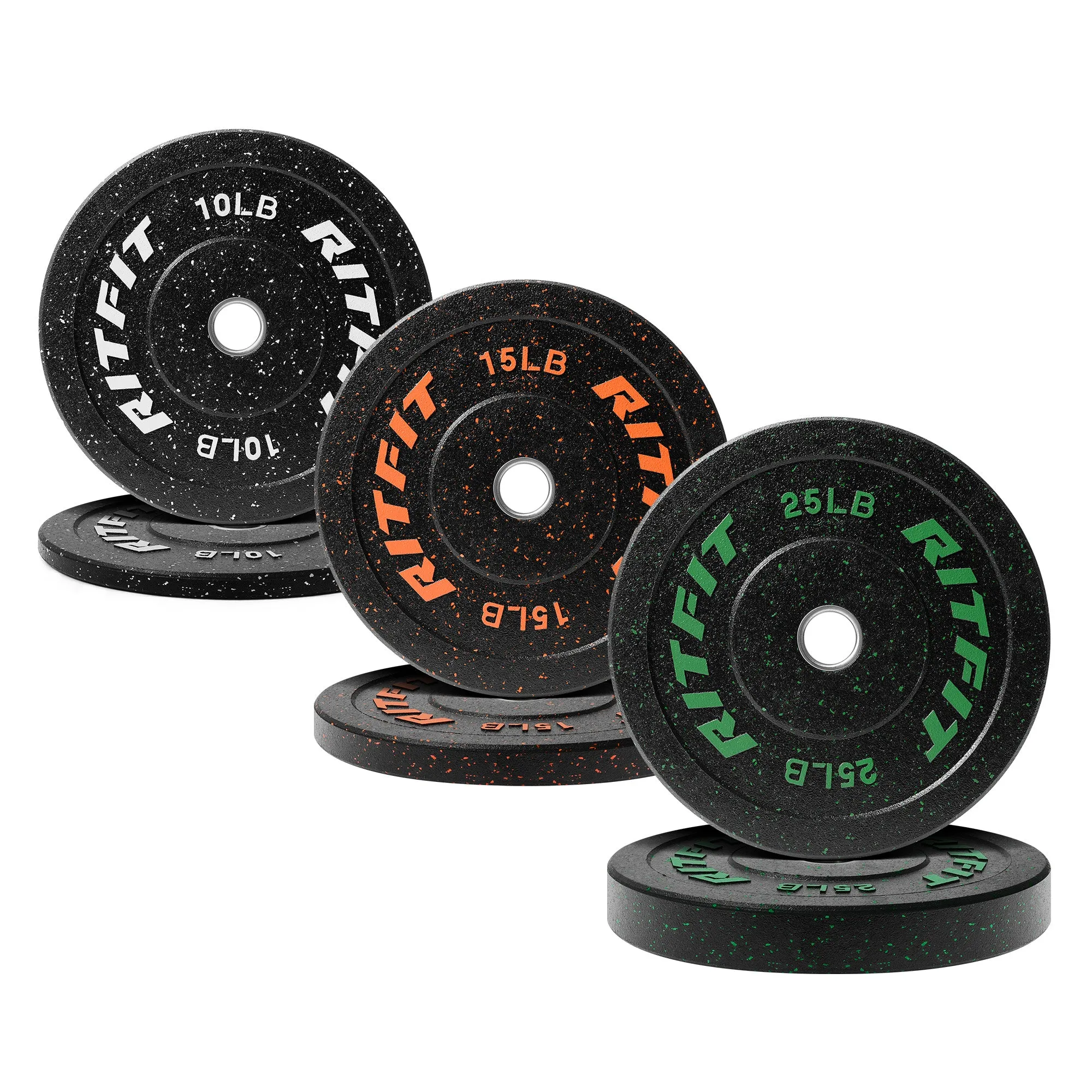 RitFit Fleck Bumper Plates 2-Inch Olympic Rubber Weight Plates