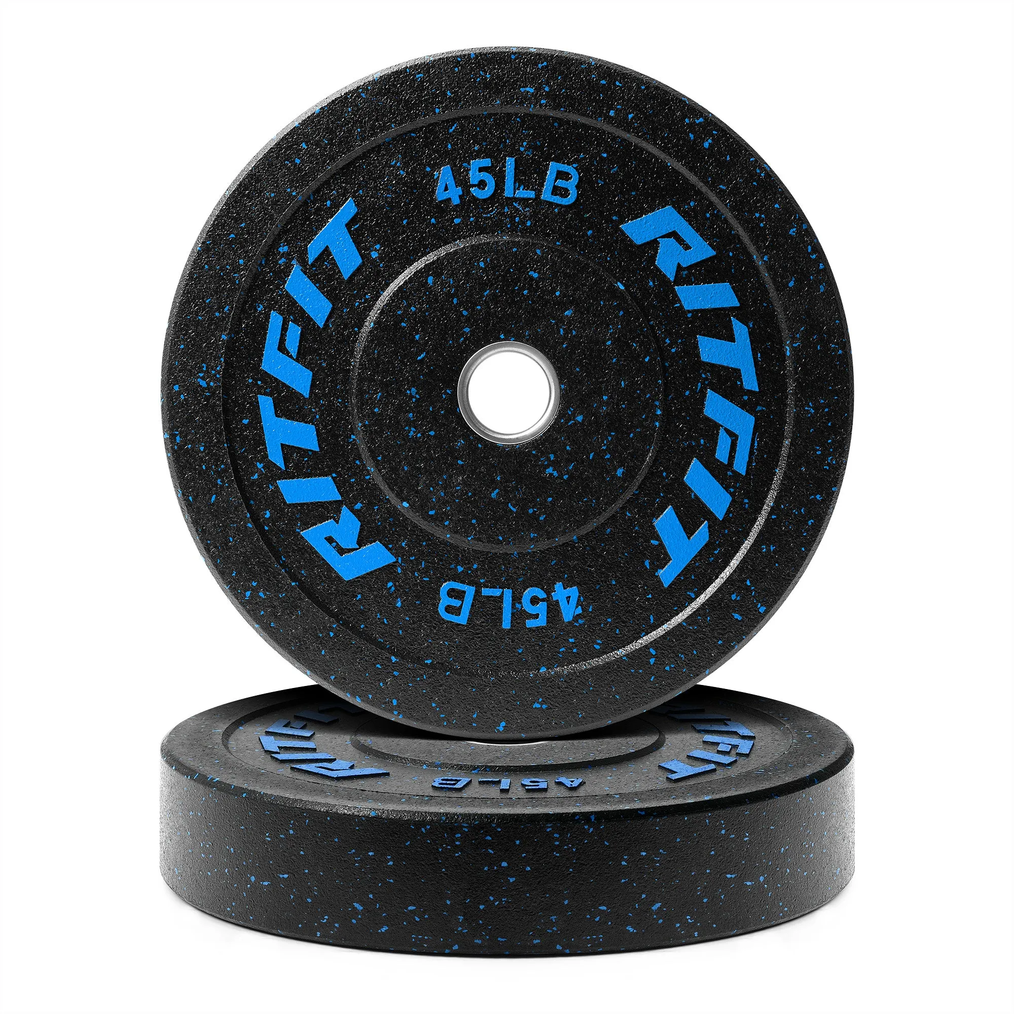 RitFit Fleck Bumper Plates 2-Inch Olympic Rubber Weight Plates