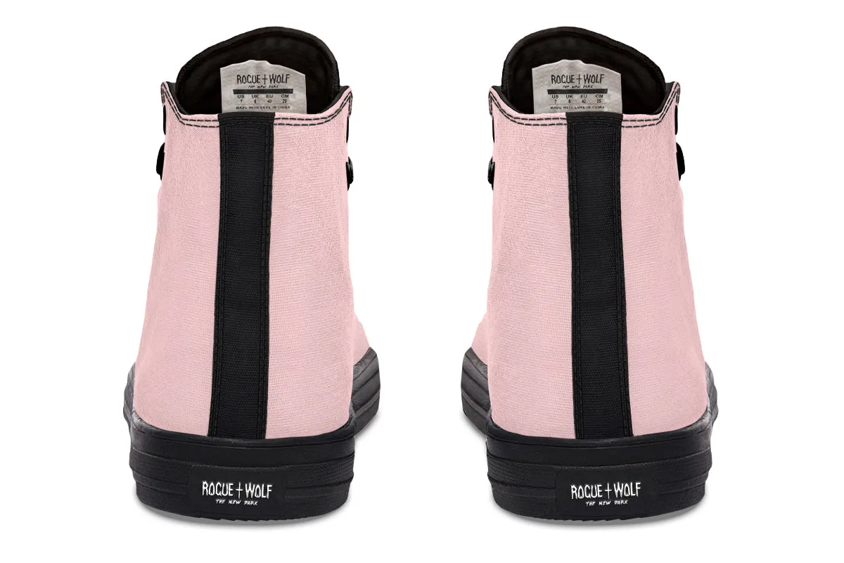 Rose Quartz High Tops - Classic Premium Canvas Shoes with Comfortable and Durable Soles