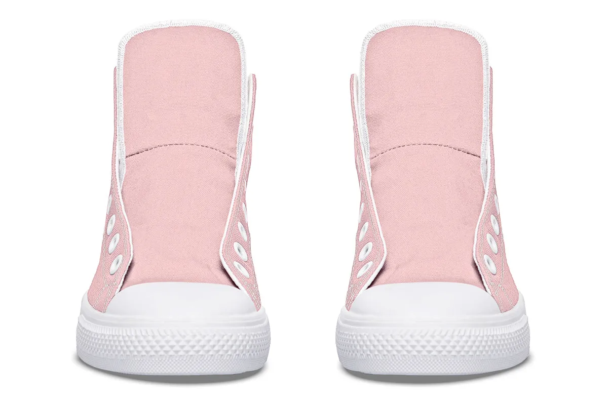 Rose Quartz High Tops - Classic Premium Canvas Shoes with Comfortable and Durable Soles