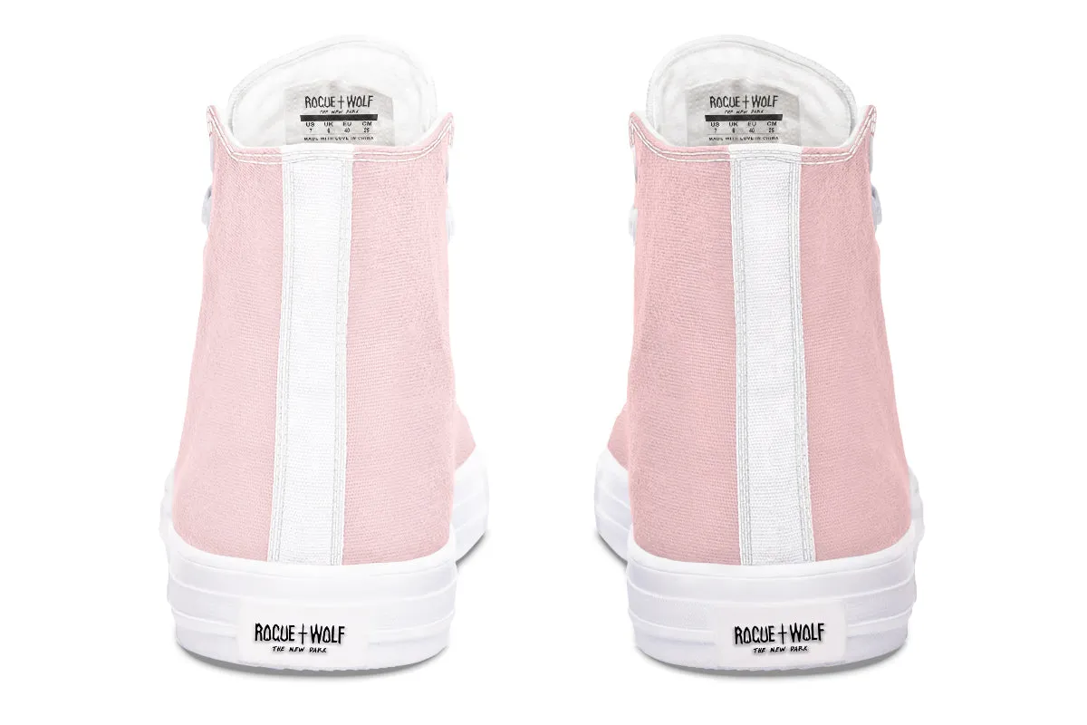 Rose Quartz High Tops - Classic Premium Canvas Shoes with Comfortable and Durable Soles