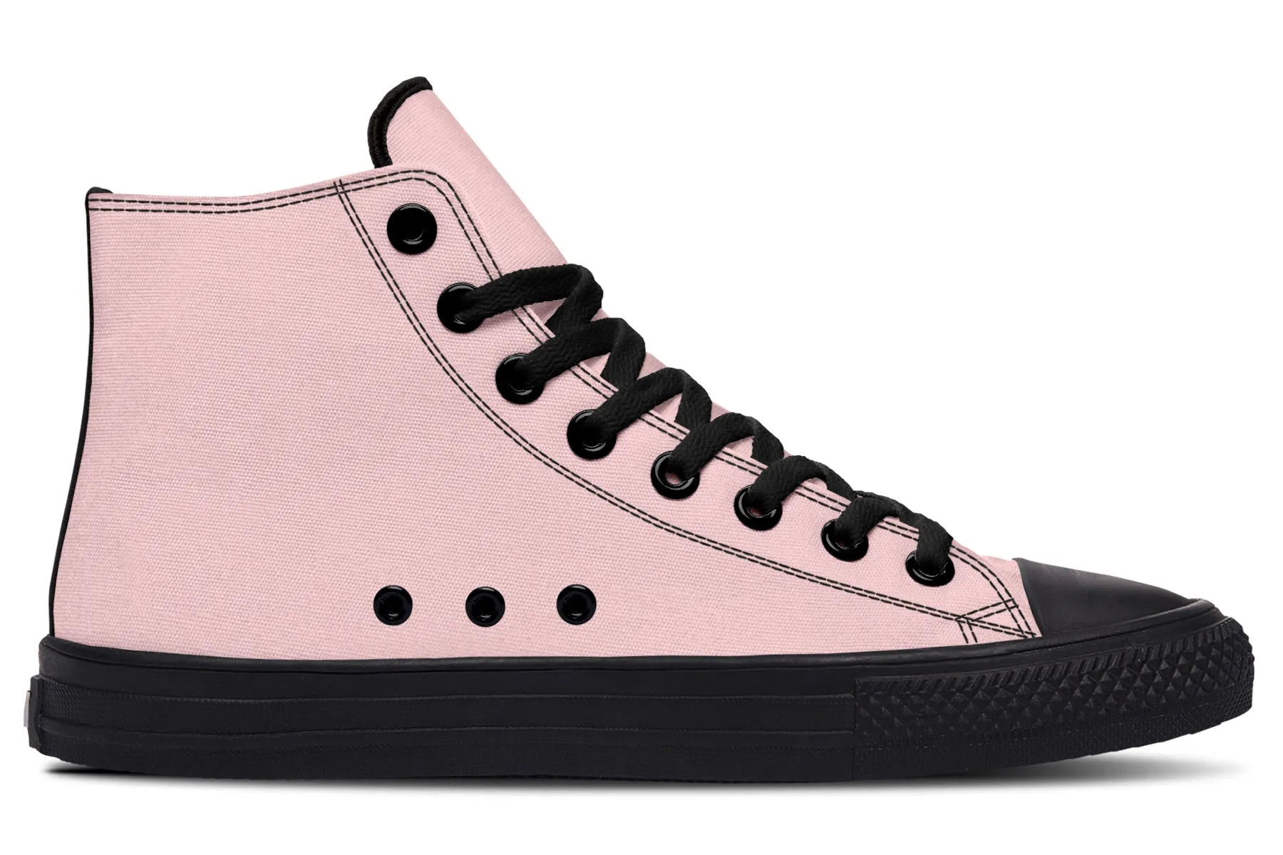 Rose Quartz High Tops - Classic Premium Canvas Shoes with Comfortable and Durable Soles