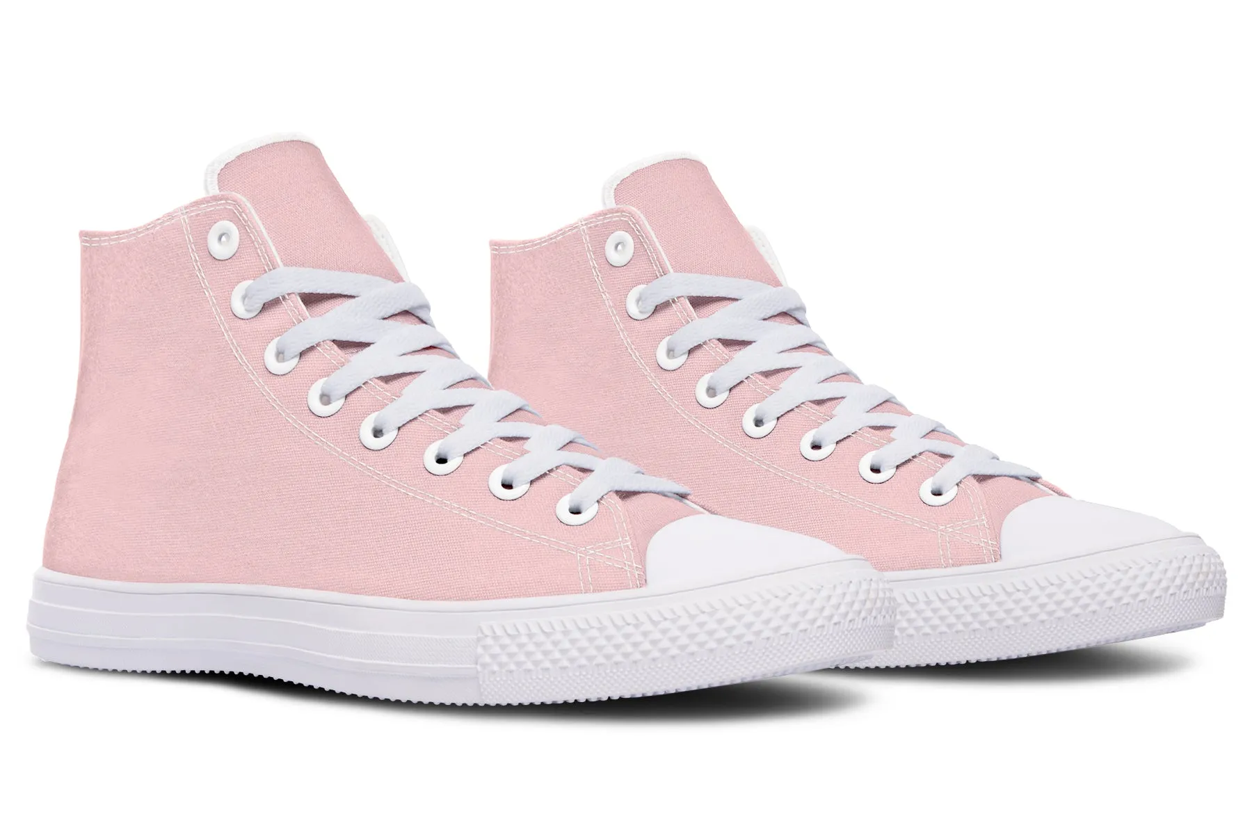 Rose Quartz High Tops - Classic Premium Canvas Shoes with Comfortable and Durable Soles