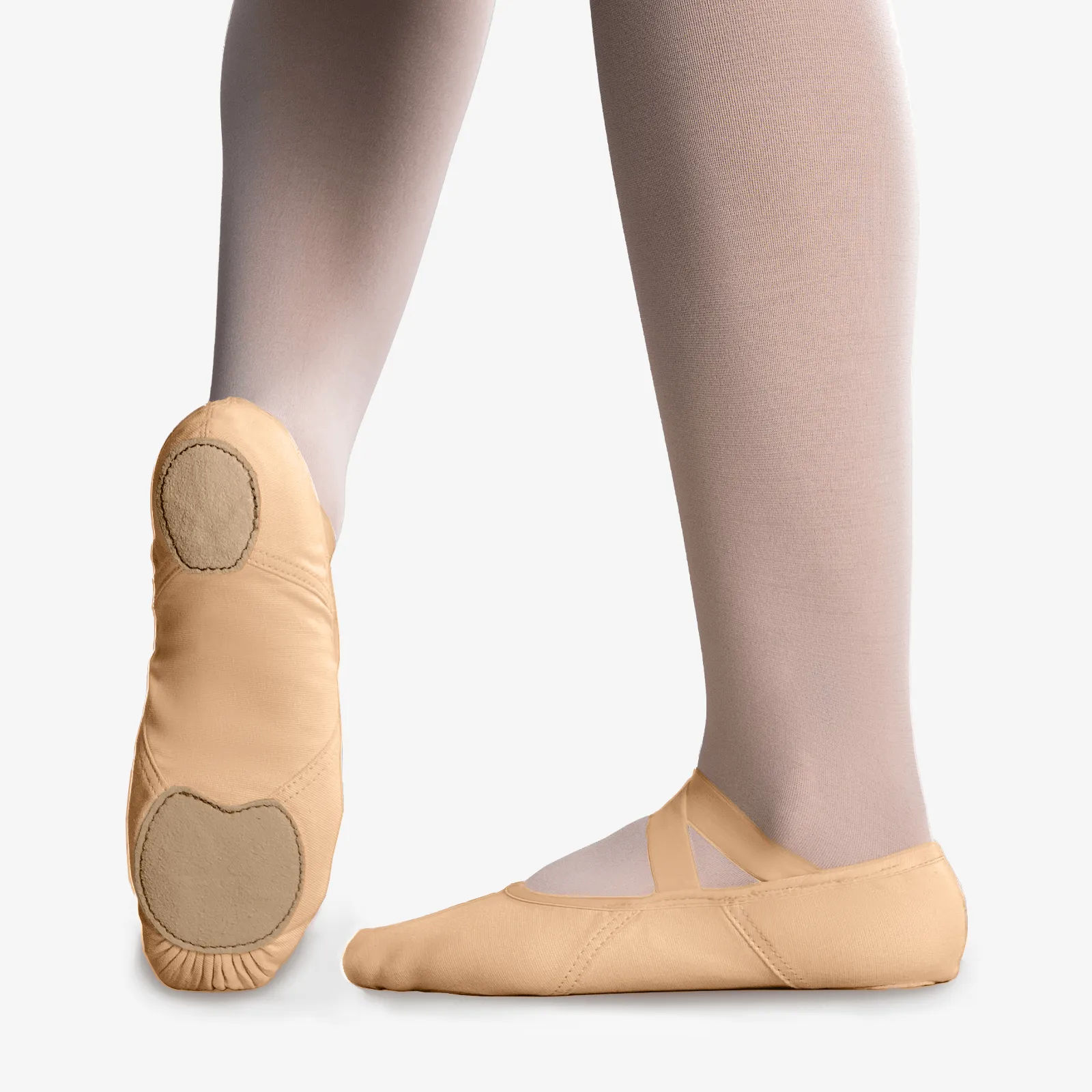 Só Dança Diamond Stretch Canvas Ballet Shoe-SAND