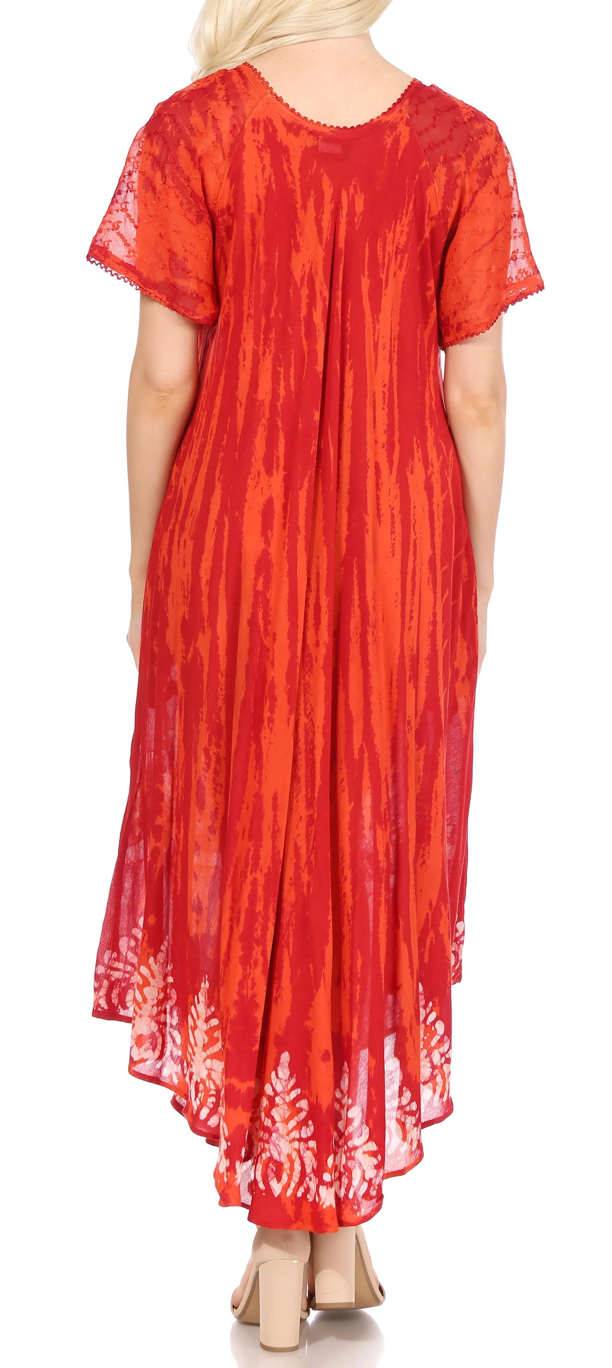 Sakkas Devora Women's Maxi NightGown Caftan Kaftan Dress Tie Dye Batik & Corset