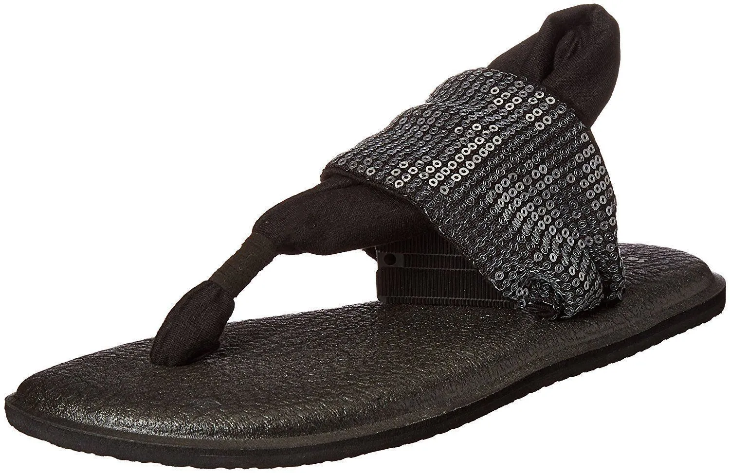 Sanuk Women's Yoga Sling Sequins Black Sandals