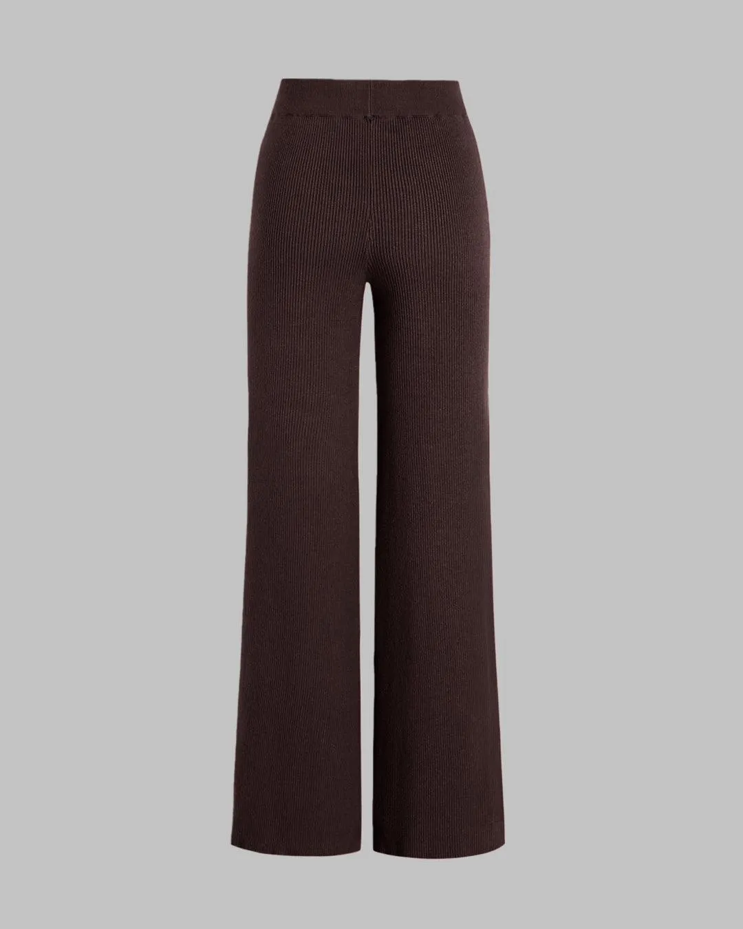 Set Of Two Ruched Square Neck Crop Top With Trouser In Dark Brown