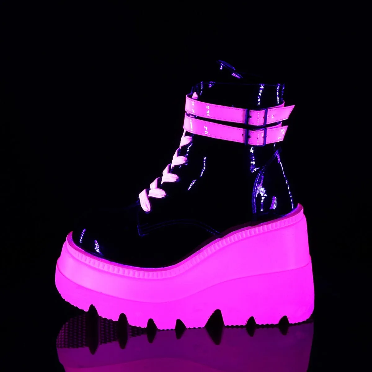 SHAKER-52 Black Patent -UV Neon Pink