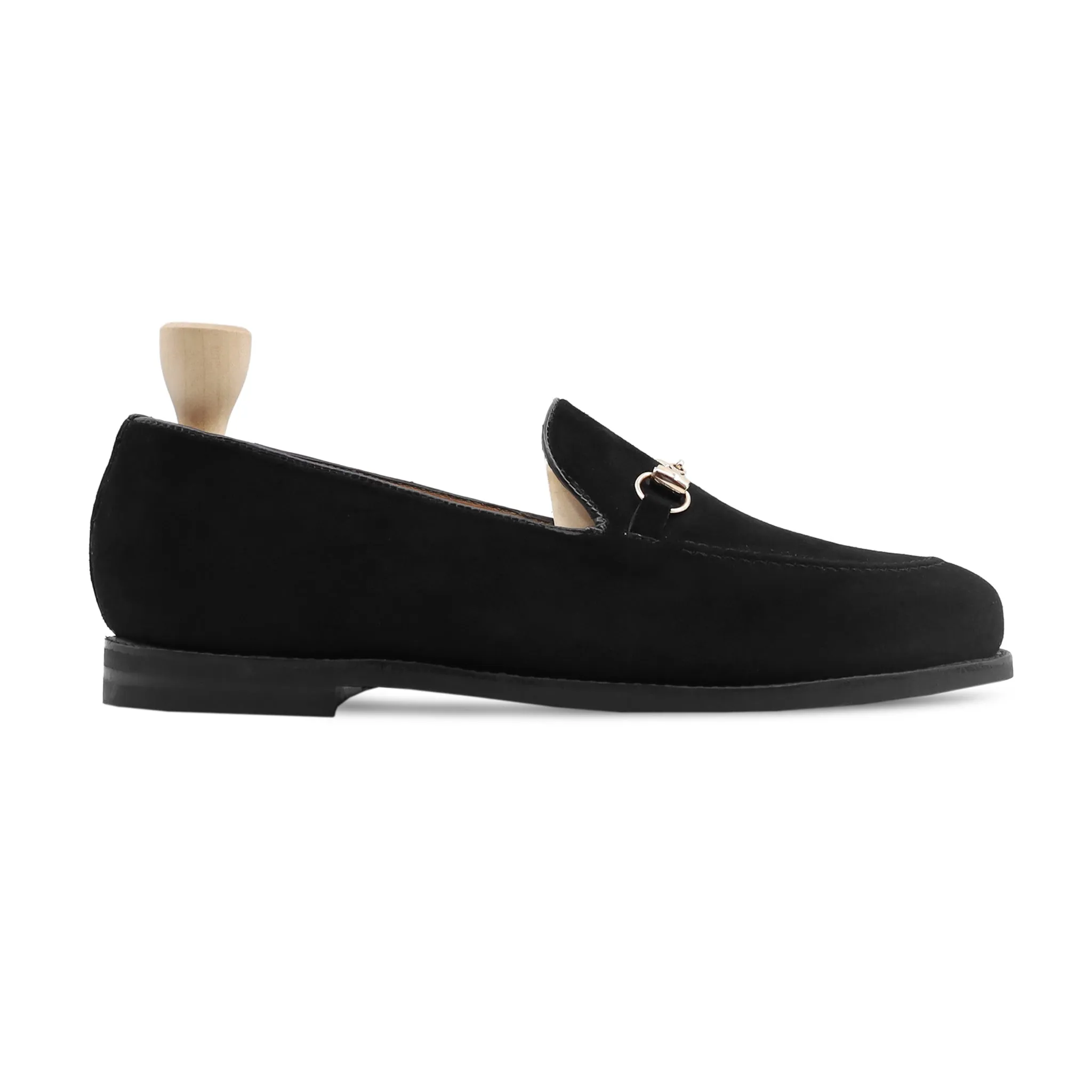 Sherlock - Men's Black Kid Suede Loafer