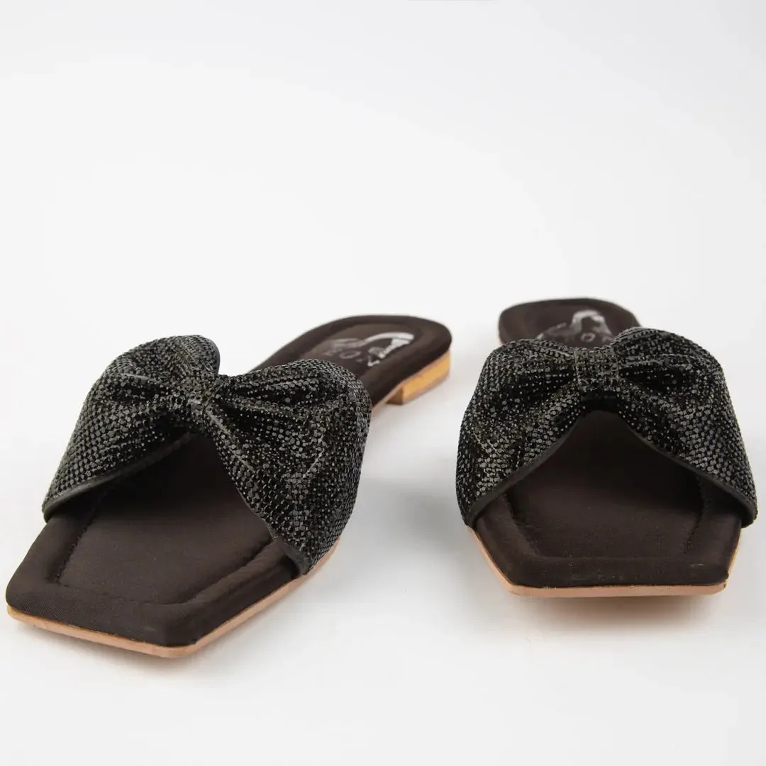 Shimmer Bow Slipper Green