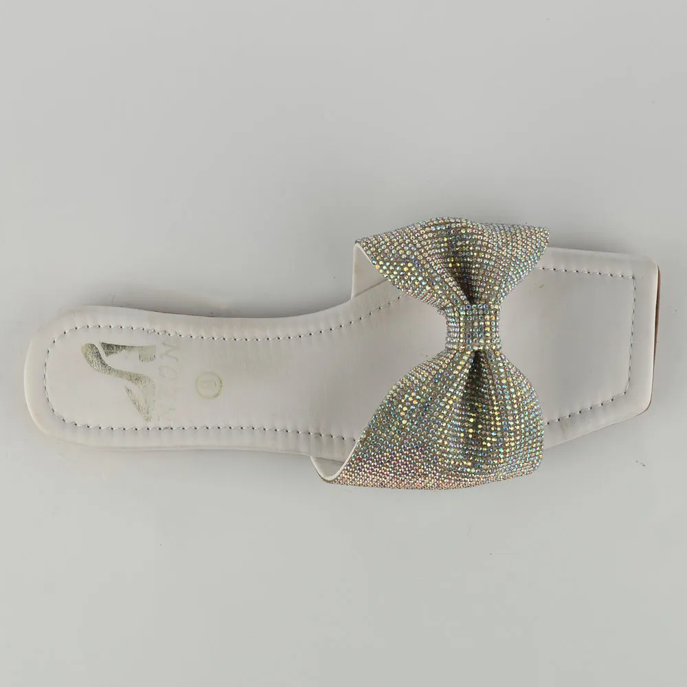 Shimmer Bow Slipper Green