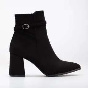 Solange - Black Suede Ankle Boots