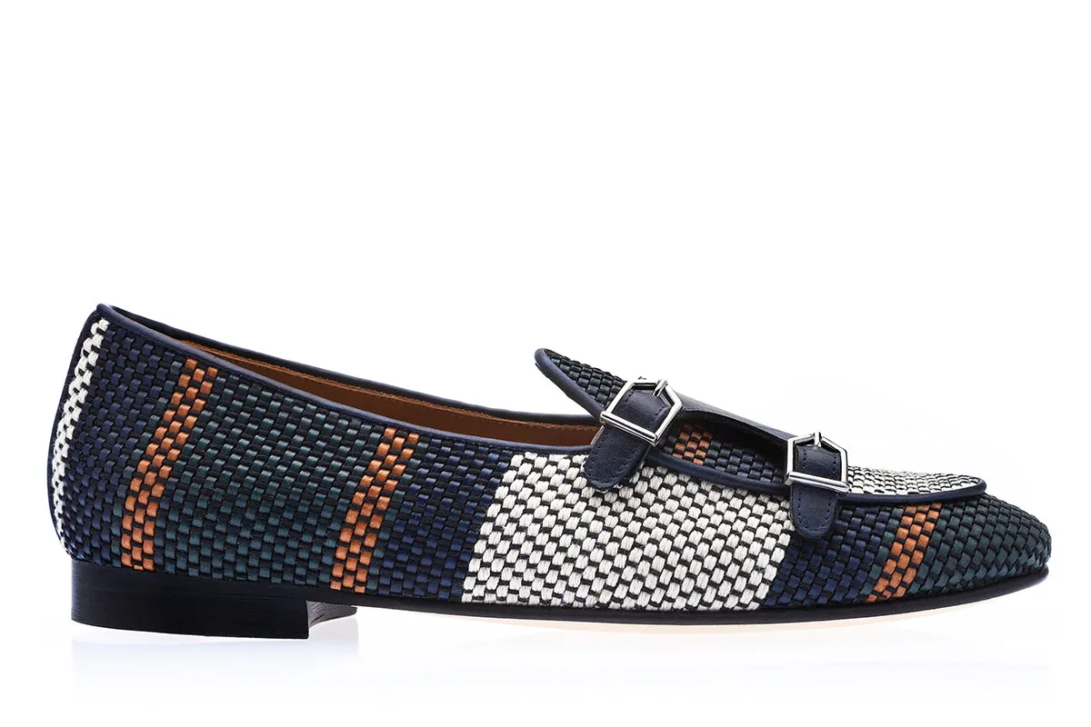 TANGERINE 7 TETRIS NAVY BELGIAN LOAFERS