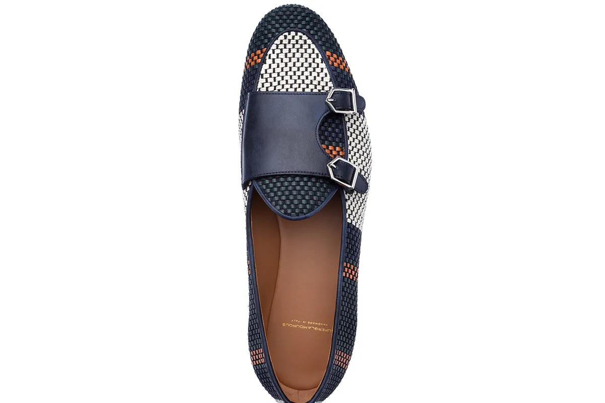 TANGERINE 7 TETRIS NAVY BELGIAN LOAFERS