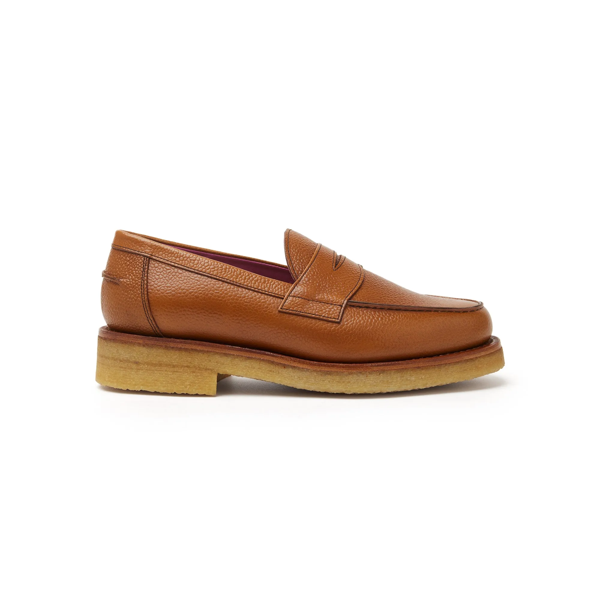 Ellis Mens Comfortable Penny Loafer in Maple with Crepe Sole