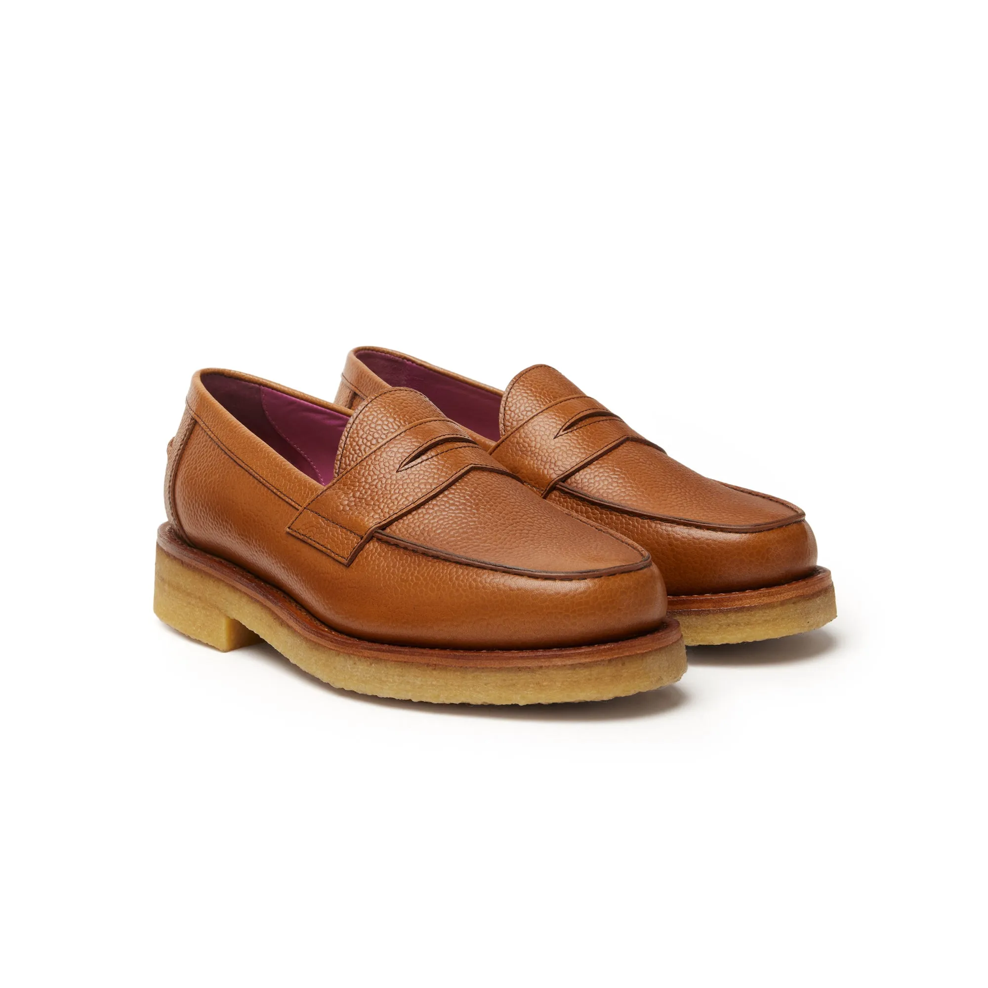 Ellis Mens Comfortable Penny Loafer in Maple with Crepe Sole