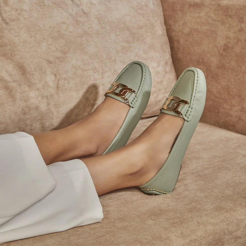 The Yon New Green Women's Dress Loafers Tresmode