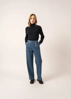 Torie Ponte Trousers - in denim (COOPER JEAN)