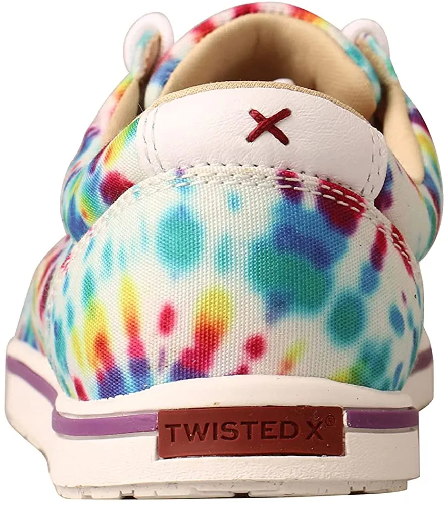 Twisted X Women's Kicks with ecoTweed Lining - Full-Grain Leather Fabric with Fashionable Textile Design - Slip-On Hooey Lopers Designed with ecoTweed Lining